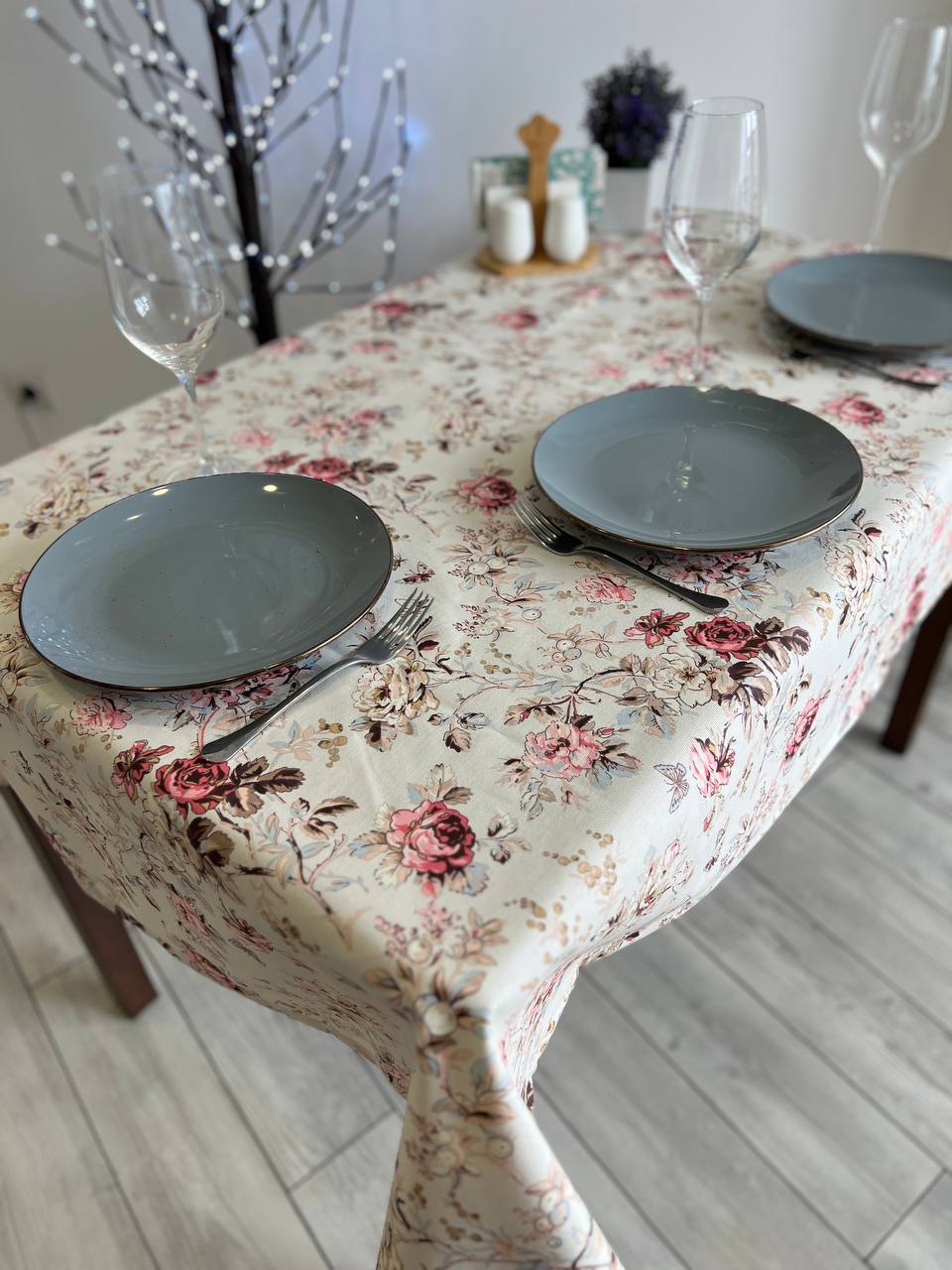 Linen waterproof tablecloth with Teflon, Geometry collection, luxury quality (custom or standard size)