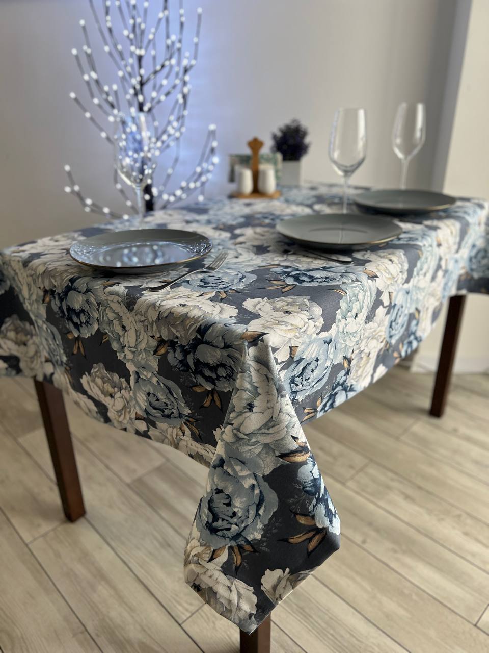 Linen waterproof tablecloth with Teflon, Geometry collection, luxury quality (custom or standard size)