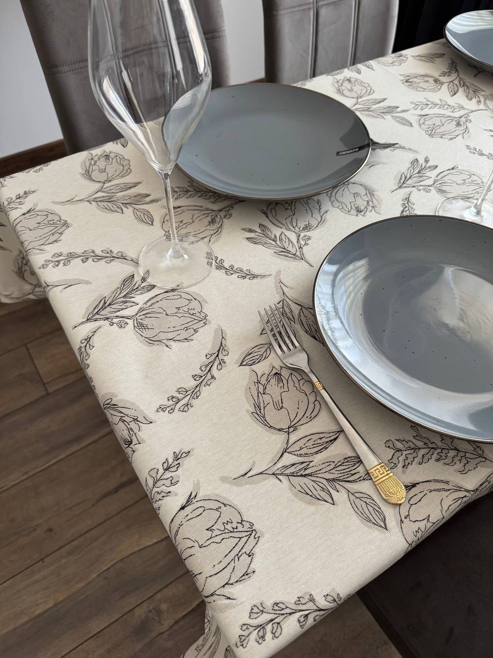 Linen waterproof tablecloth with Teflon, Geometry collection, luxury quality (custom or standard size)