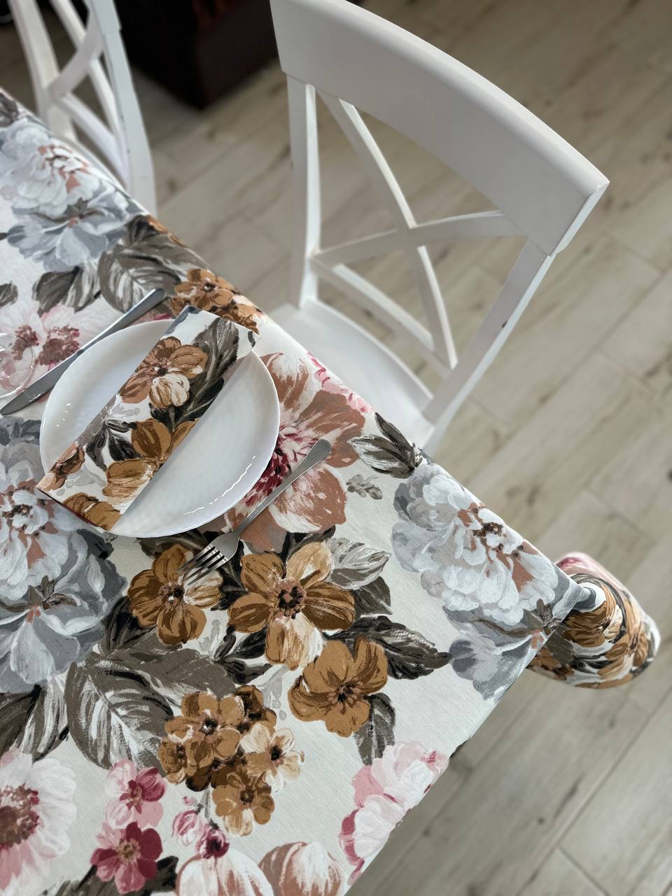 Linen waterproof tablecloth with Teflon, Geometry collection, luxury quality (custom or standard size)