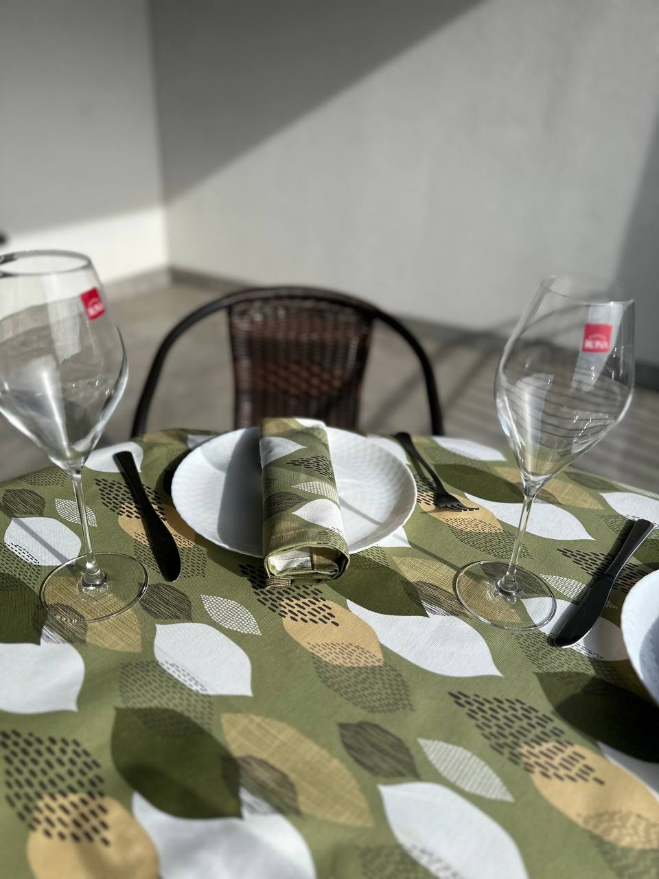 Linen waterproof tablecloth with Teflon, Geometry collection, luxury quality (custom or standard size)