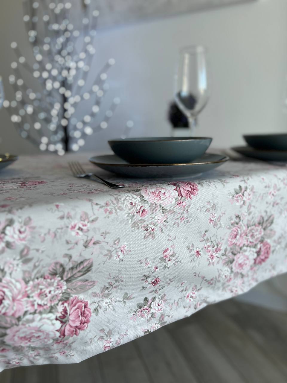 Linen waterproof tablecloth with Teflon, Geometry collection, luxury quality (custom or standard size)