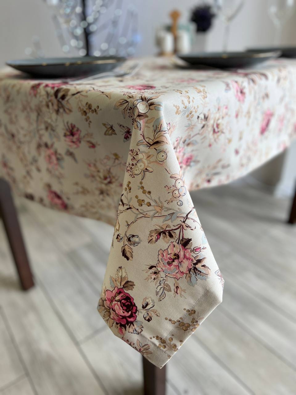 Linen waterproof tablecloth with Teflon, Geometry collection, luxury quality (custom or standard size)