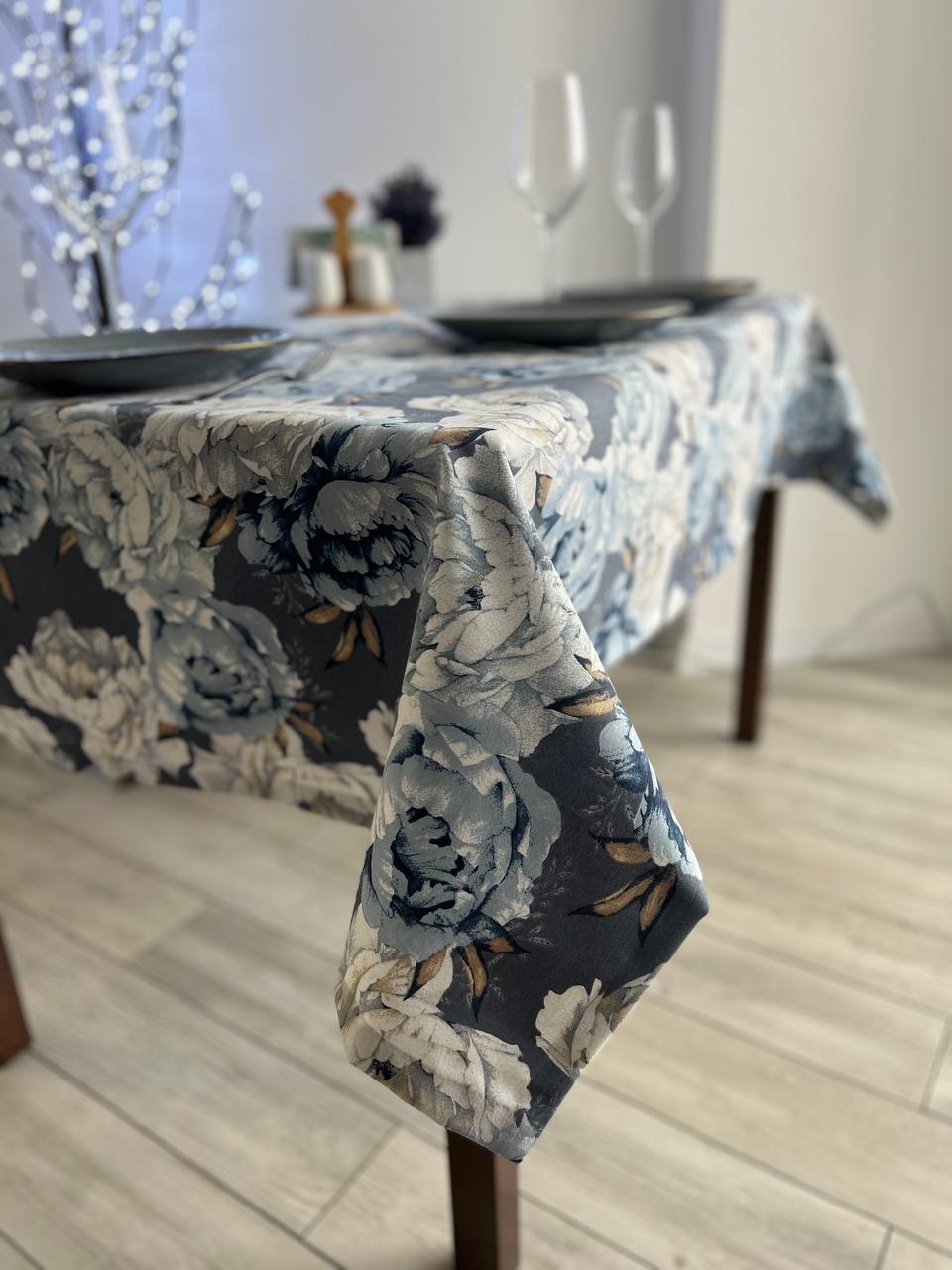 Linen waterproof tablecloth with Teflon, Geometry collection, luxury quality (custom or standard size)