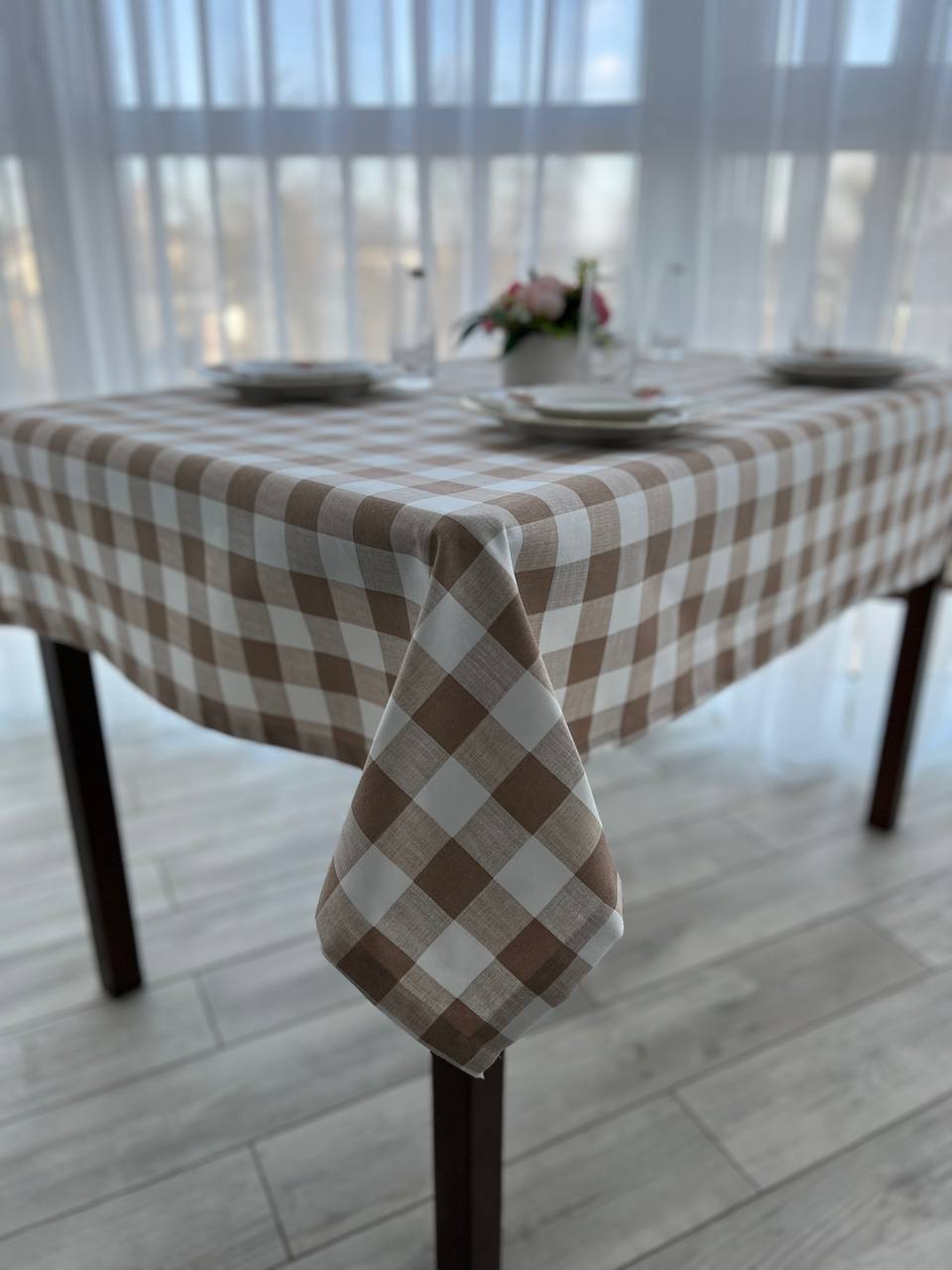 Linen waterproof tablecloth with Teflon, Geometry collection, luxury quality (custom or standard size)