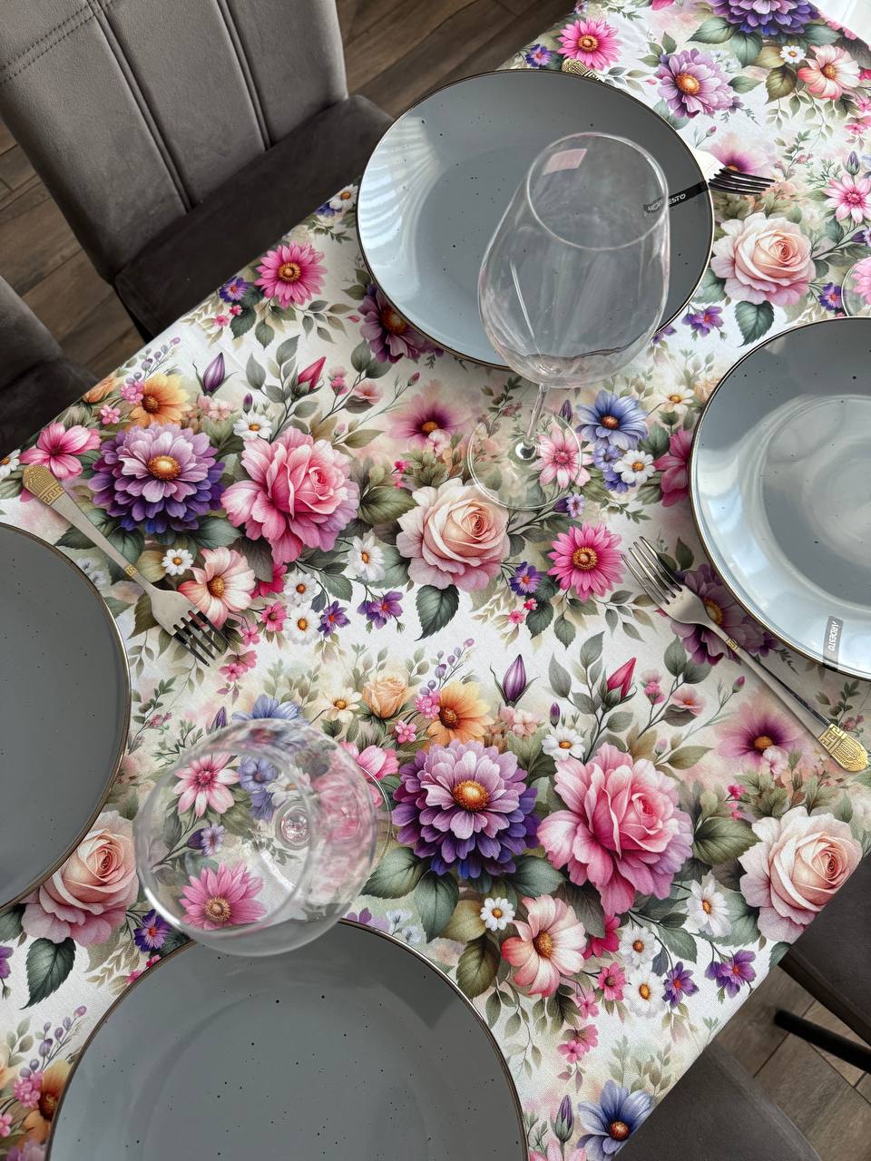 Linen waterproof tablecloth with Teflon, Geometry collection, luxury quality (custom or standard size)