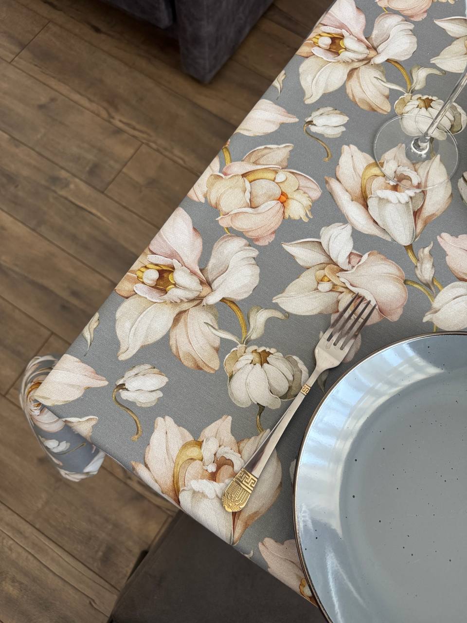 Linen waterproof tablecloth with Teflon, Geometry collection, luxury quality (custom or standard size)