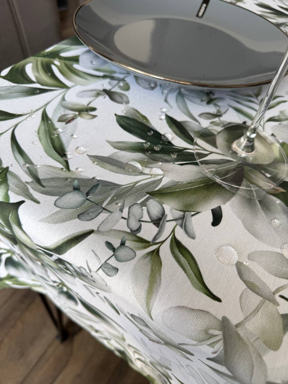 Linen waterproof tablecloth with Teflon, Geometry collection, luxury quality (custom or standard size)