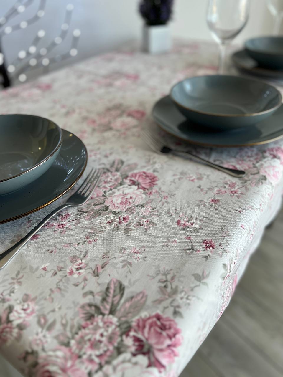 Linen waterproof tablecloth with Teflon, Geometry collection, luxury quality (custom or standard size)