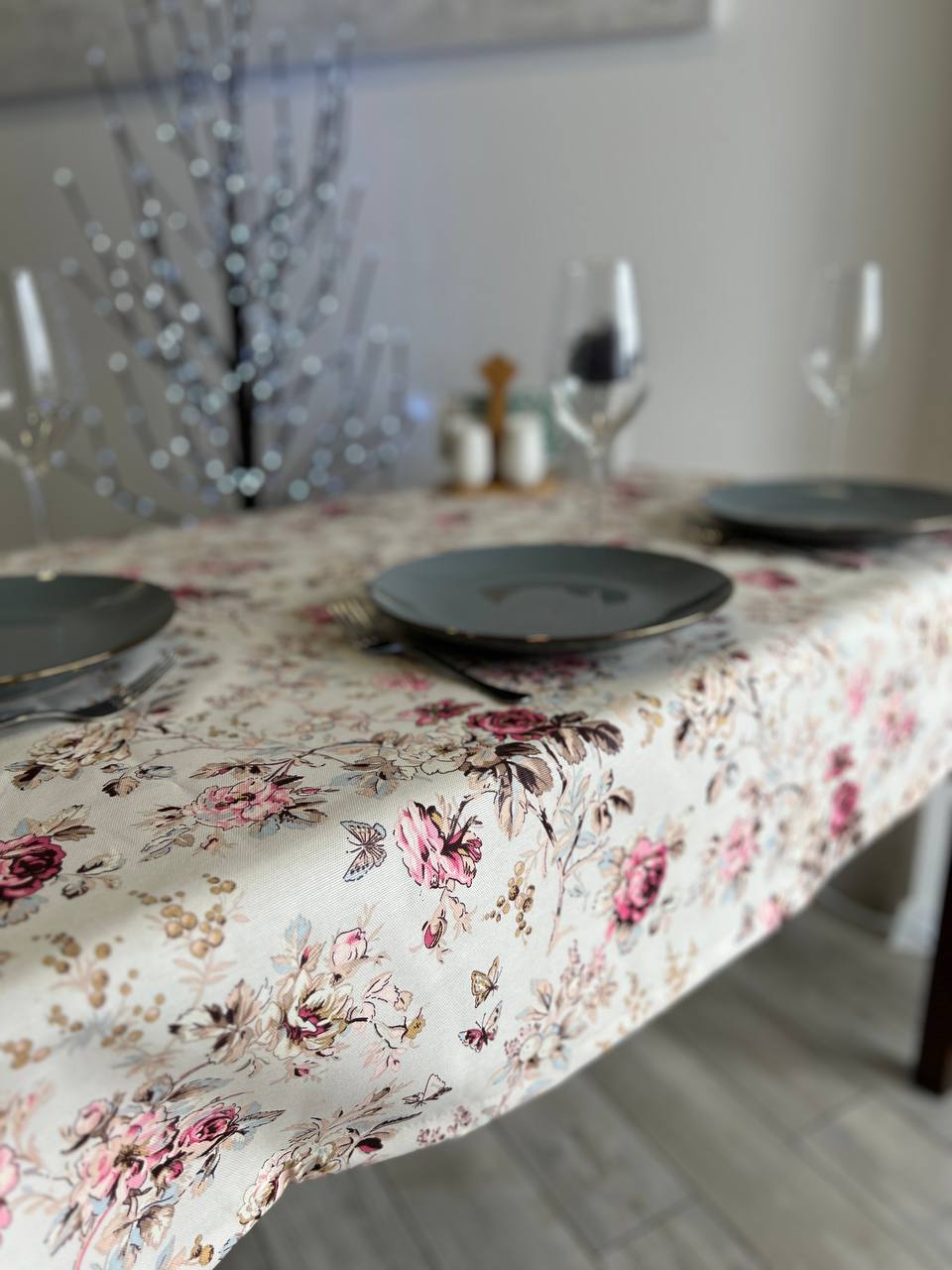 Linen waterproof tablecloth with Teflon, Geometry collection, luxury quality (custom or standard size)
