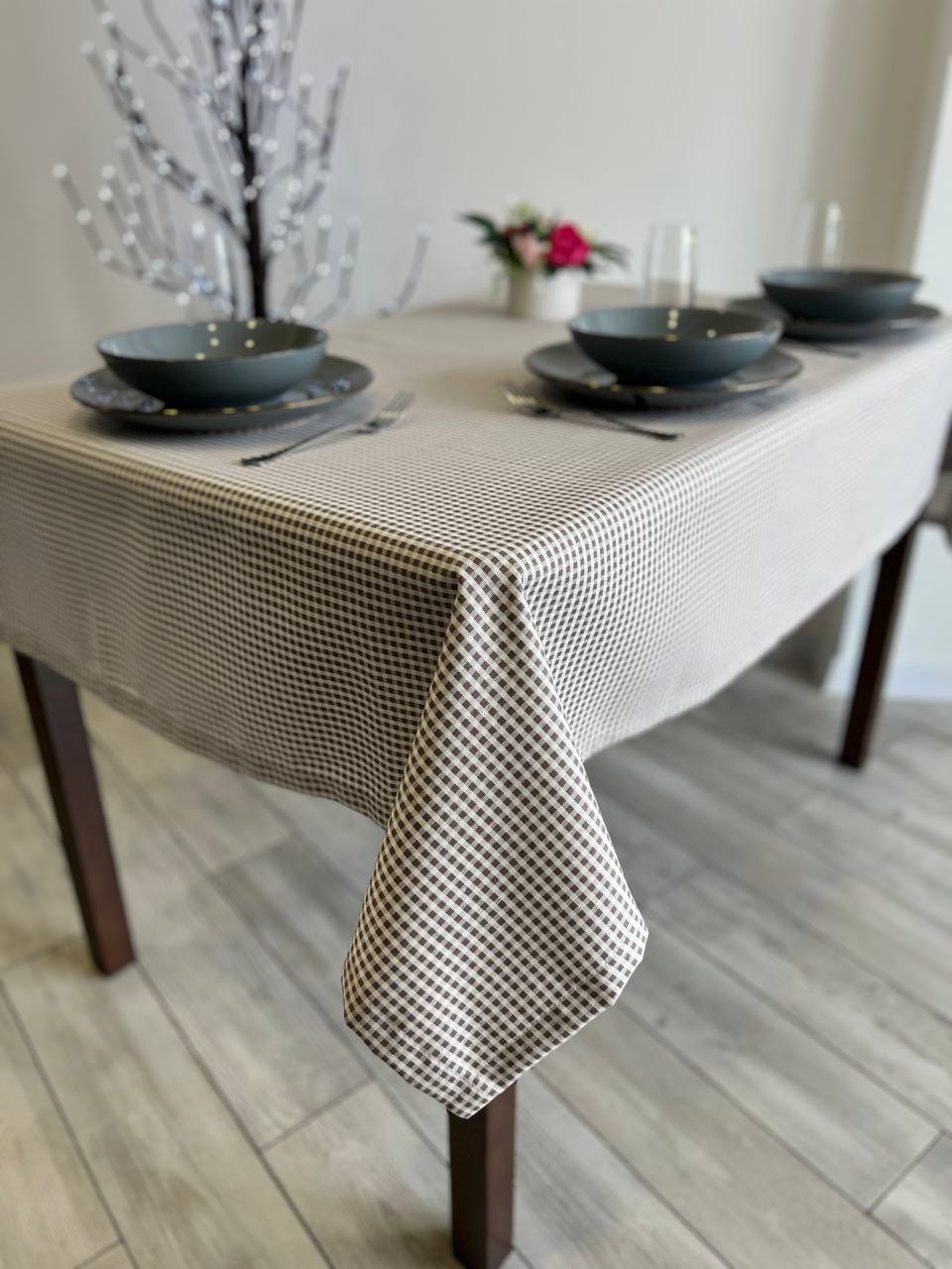 Linen waterproof tablecloth with Teflon, Geometry collection, luxury quality (custom or standard size)