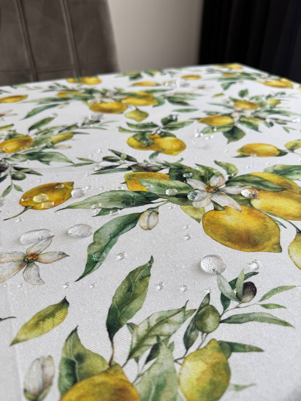 Linen waterproof tablecloth with Teflon, Geometry collection, luxury quality (custom or standard size)