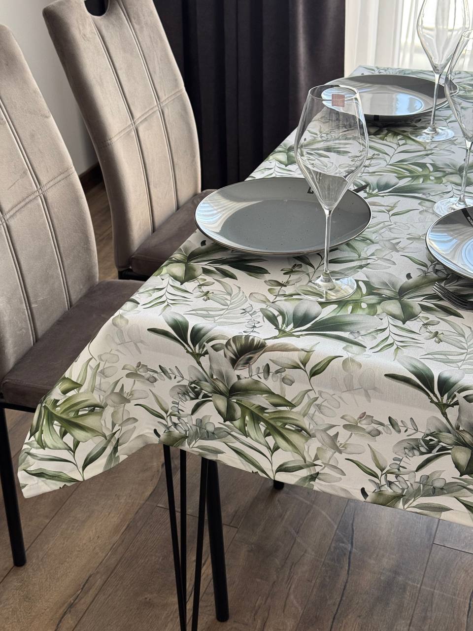 Linen waterproof tablecloth with Teflon, Geometry collection, luxury quality (custom or standard size)