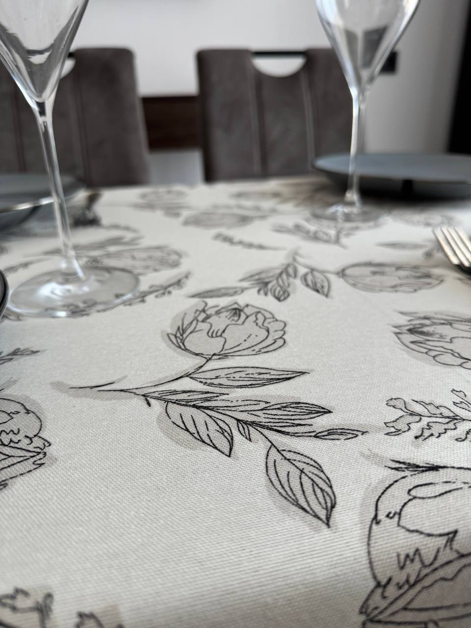 Linen waterproof tablecloth with Teflon, Geometry collection, luxury quality (custom or standard size)
