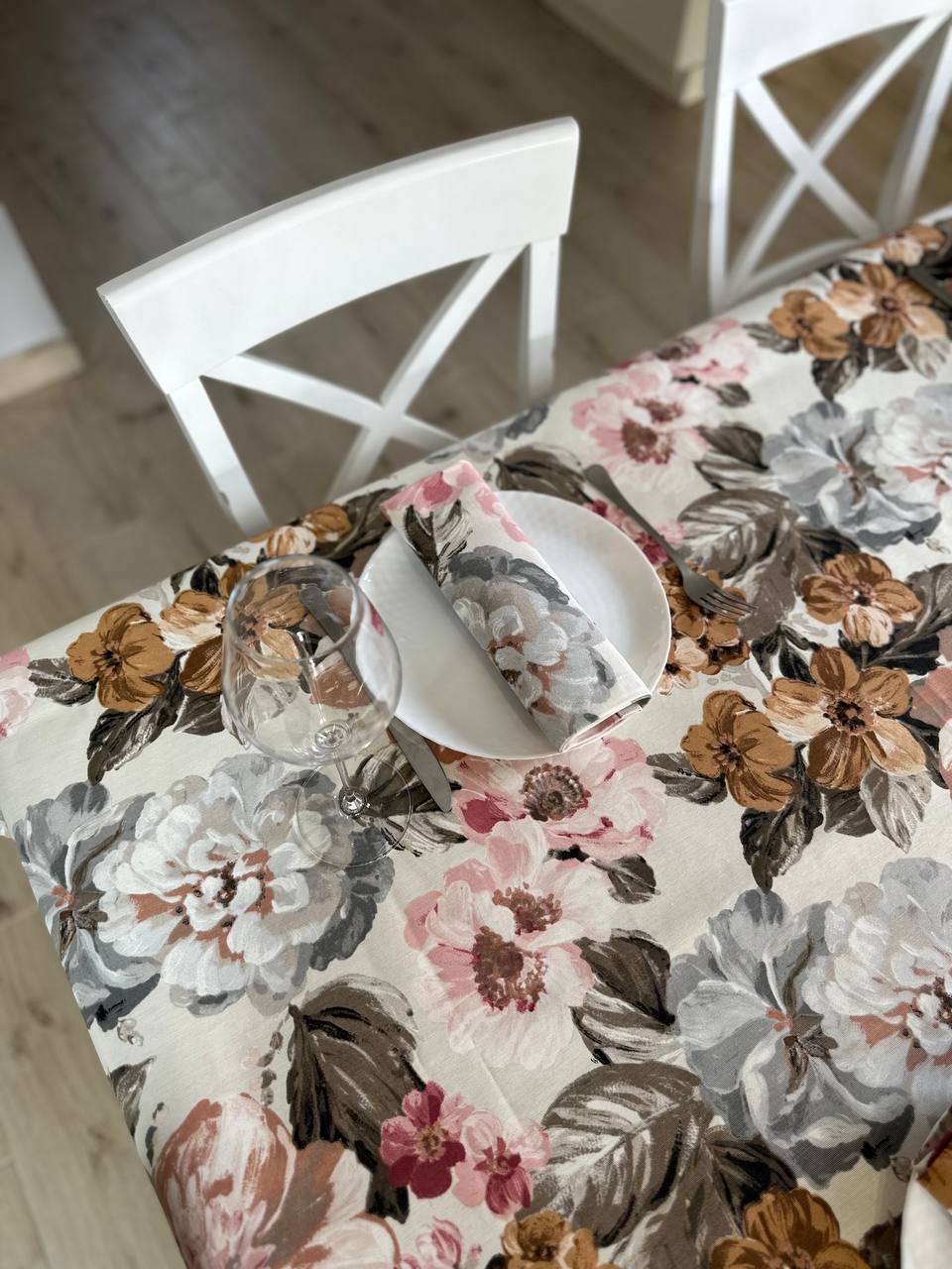 Linen waterproof tablecloth with Teflon, Geometry collection, luxury quality (custom or standard size)