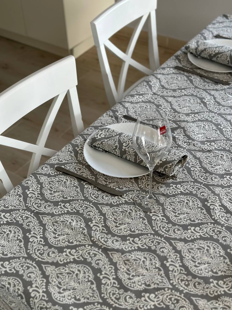 Linen waterproof tablecloth with Teflon, Geometry collection, luxury quality (custom or standard size)