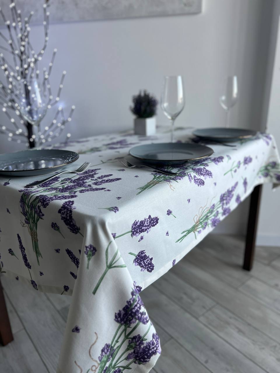 Linen waterproof tablecloth with Teflon, Geometry collection, luxury quality (custom or standard size)