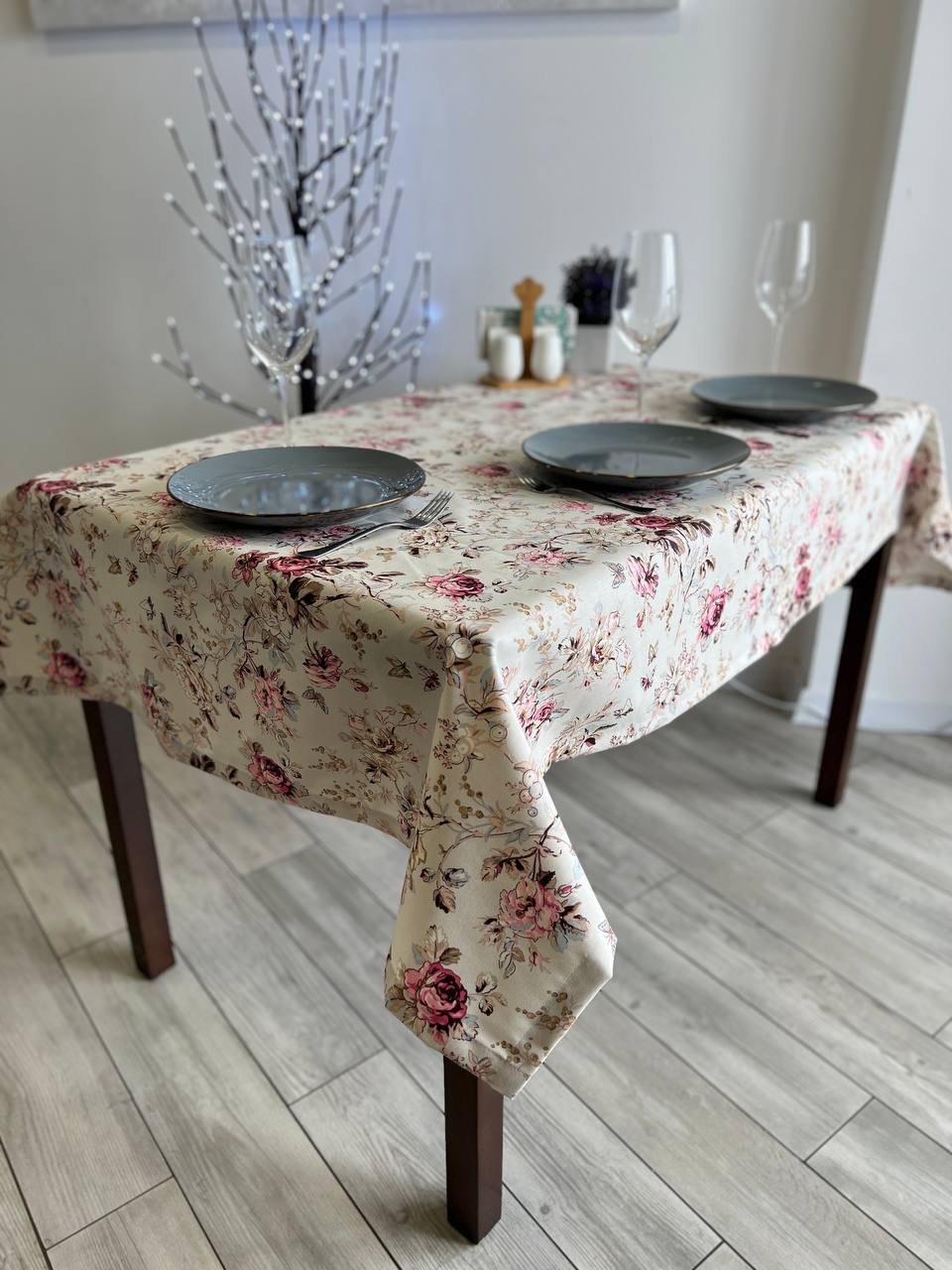 Linen waterproof tablecloth with Teflon, Geometry collection, luxury quality (custom or standard size)
