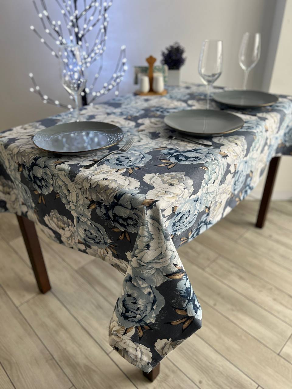 Linen waterproof tablecloth with Teflon, Geometry collection, luxury quality (custom or standard size)