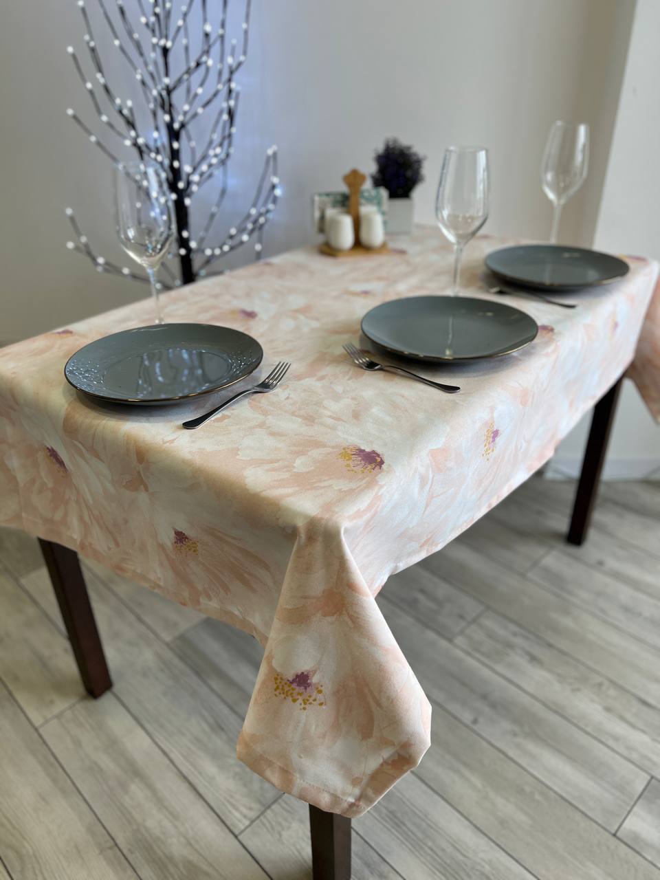 Linen waterproof tablecloth with Teflon, Geometry collection, luxury quality (custom or standard size)