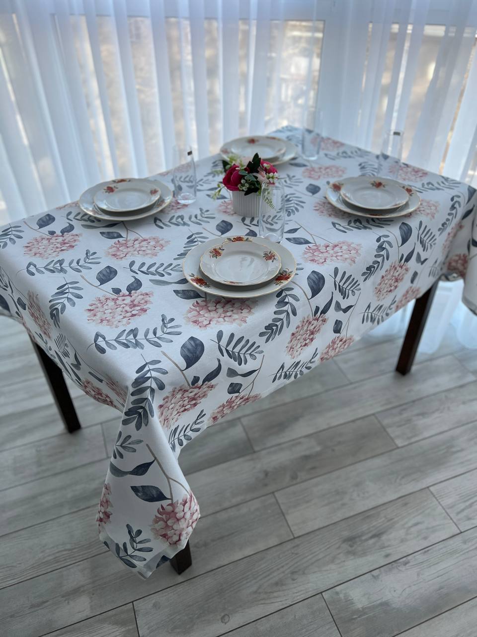 Linen waterproof tablecloth with Teflon, Geometry collection, luxury quality (custom or standard size)