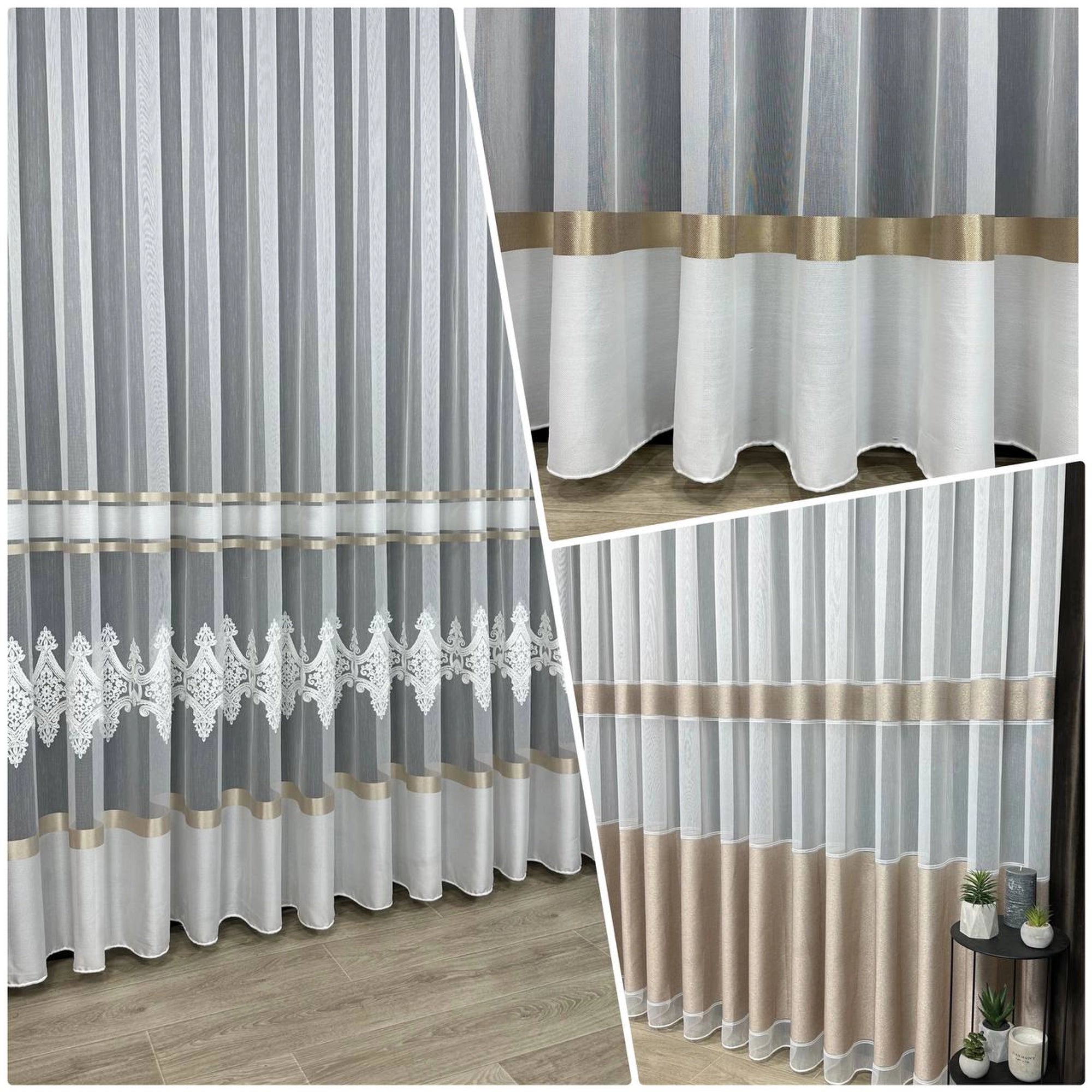 Striped sheer curtains