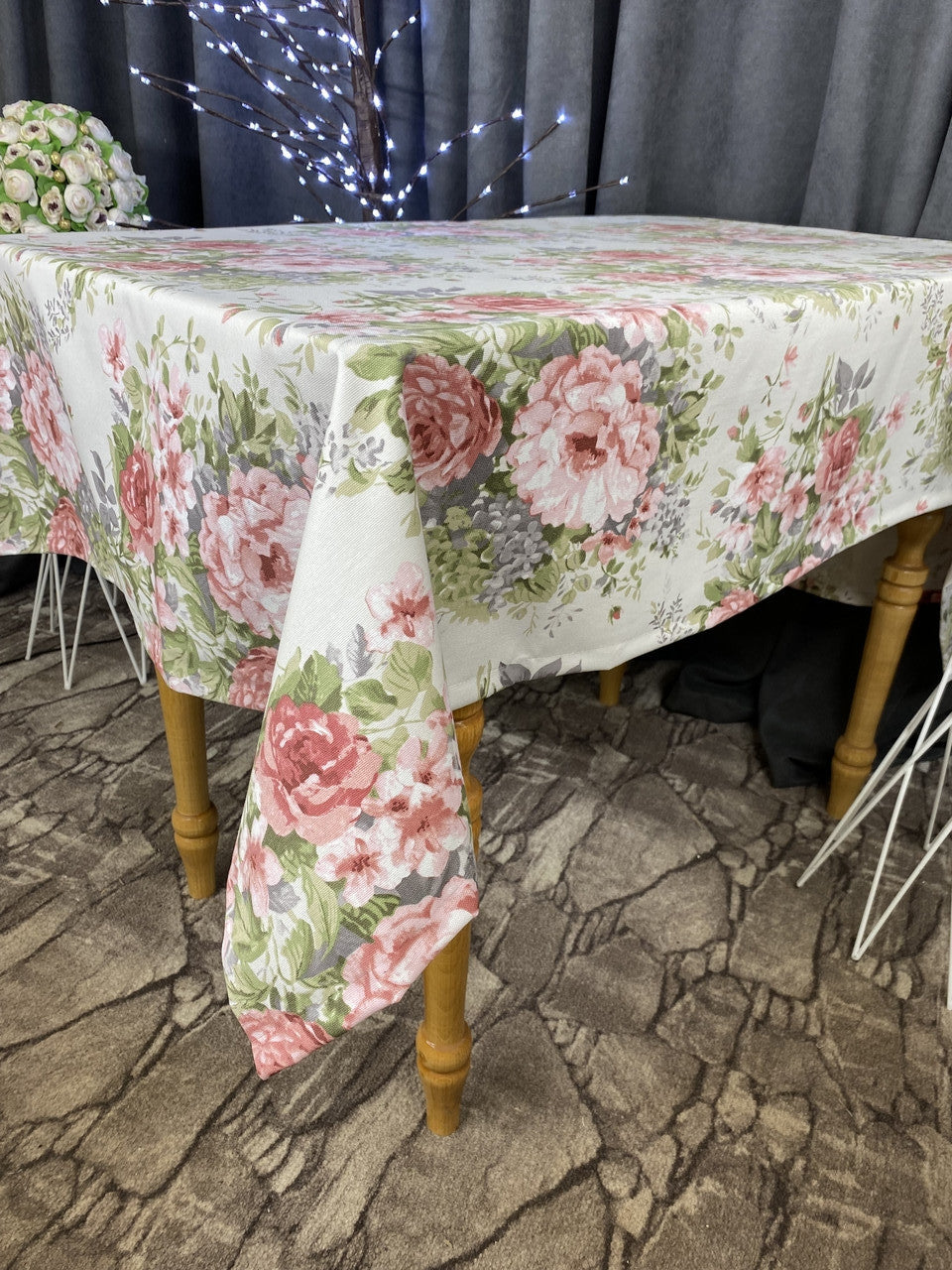 Linen waterproof tablecloth with Teflon, Geometry collection,  luxury quality (custom or standard size)