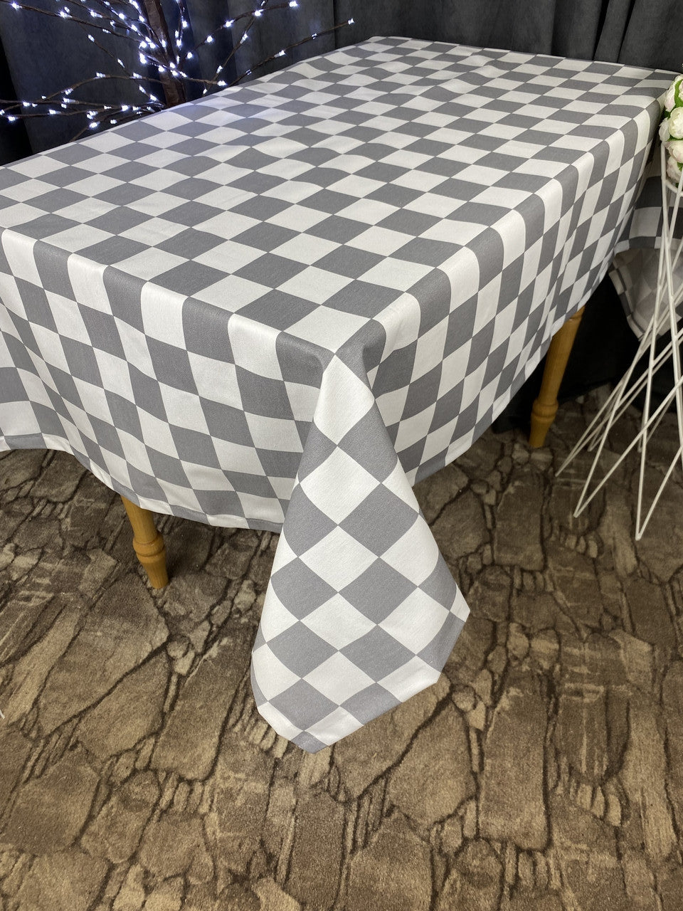 Linen waterproof tablecloth with Teflon, Geometry collection,  luxury quality (custom or standard size)