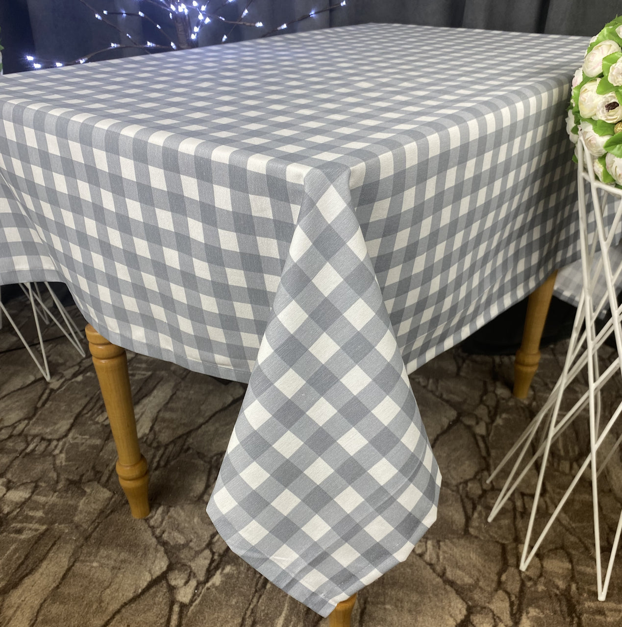 Linen waterproof tablecloth with Teflon, Geometry collection,  luxury quality (custom or standard size)