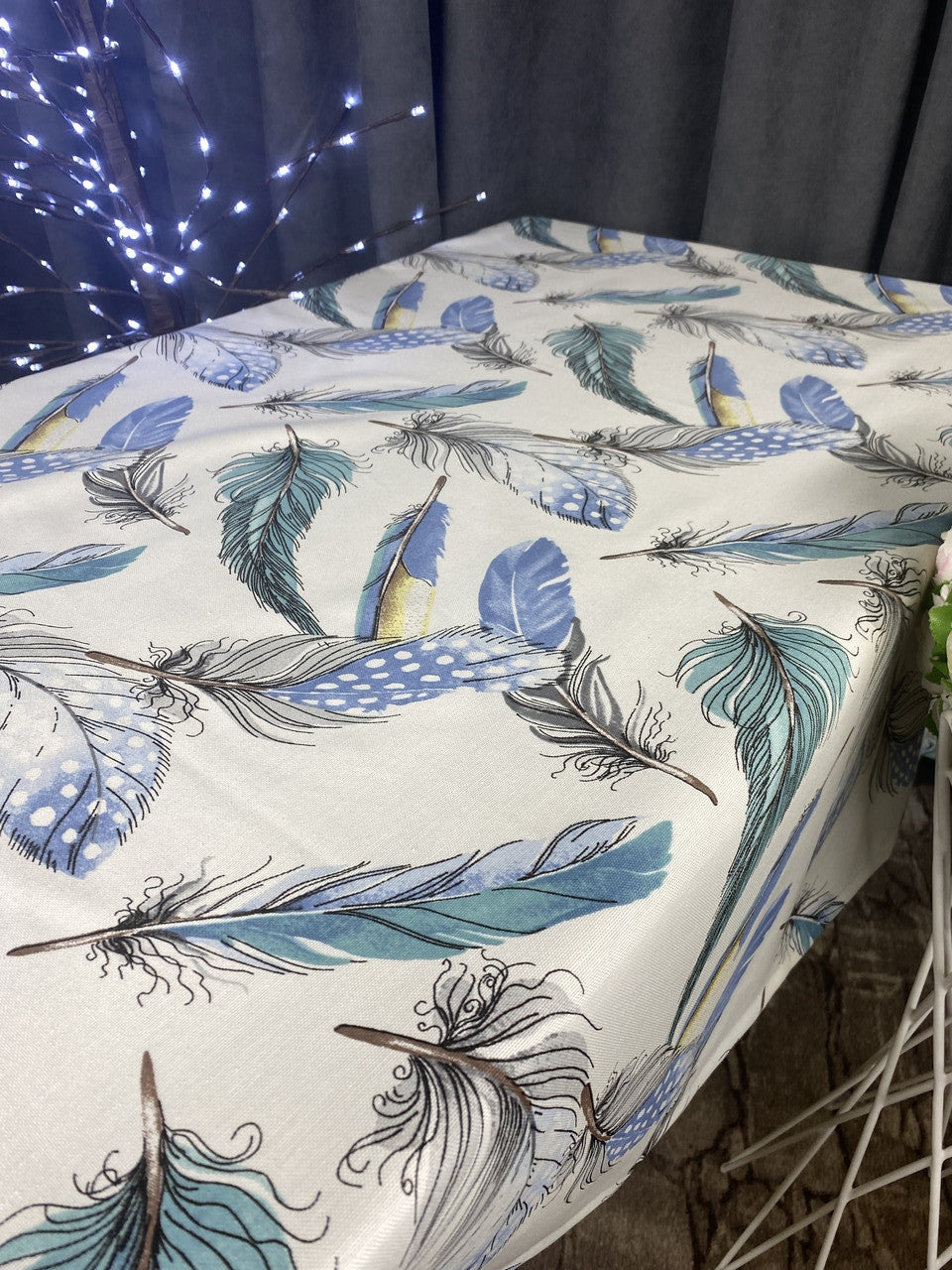 Linen waterproof tablecloth with Teflon, Geometry collection,  luxury quality (custom or standard size)