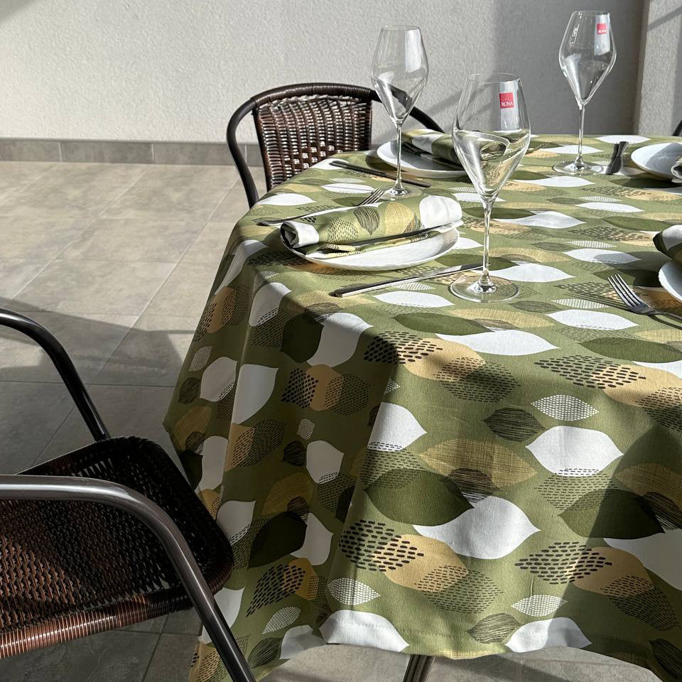 Linen waterproof tablecloth with Teflon, Geometry collection,  luxury quality (custom or standard size)