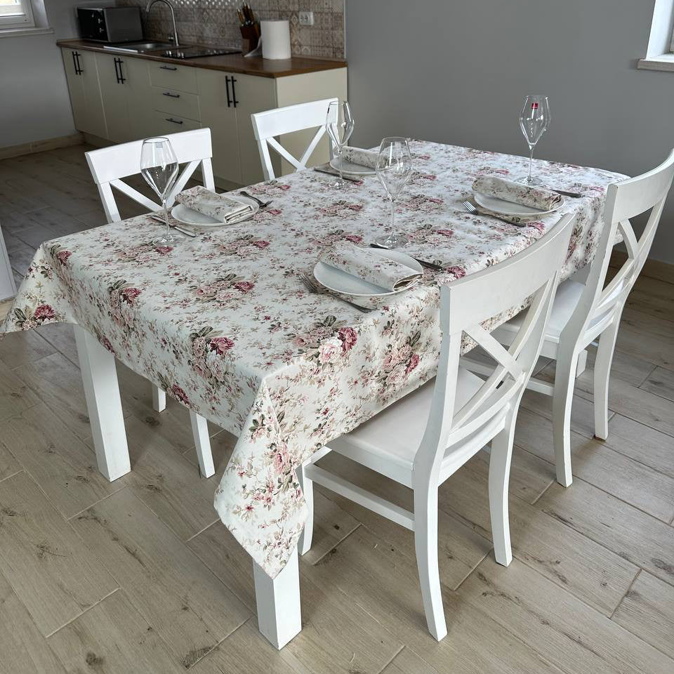 Linen waterproof tablecloth with Teflon, Geometry collection,  luxury quality (custom or standard size)