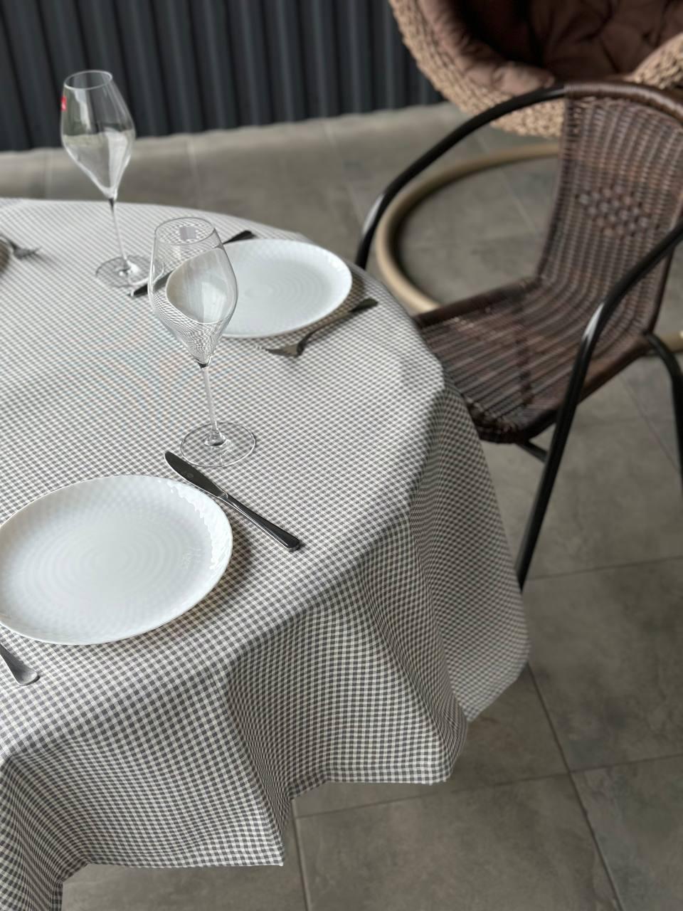 Linen waterproof tablecloth with Teflon, Geometry collection,  luxury quality (custom or standard size)
