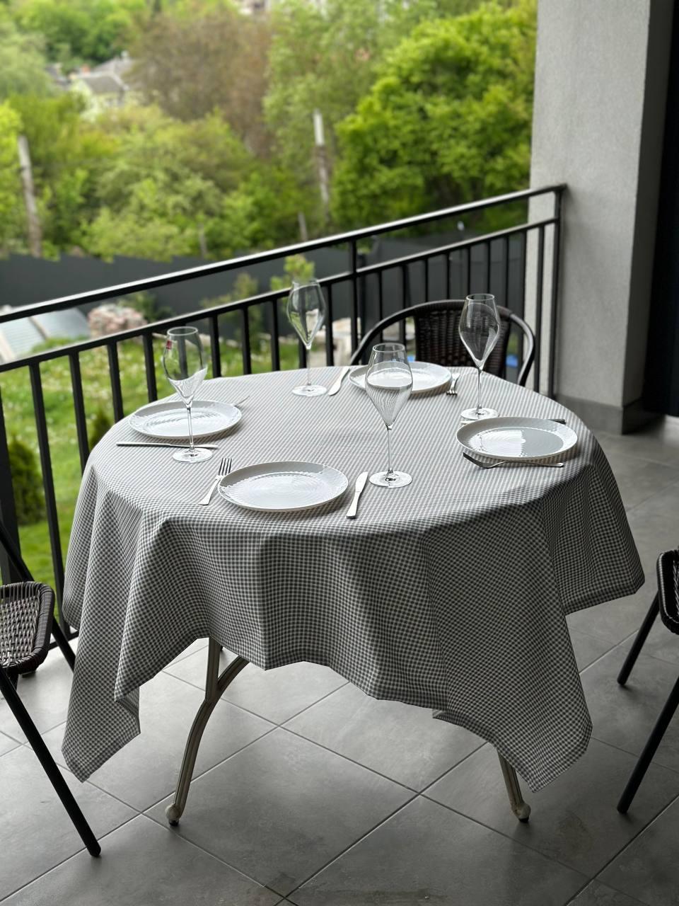 Linen waterproof tablecloth with Teflon, Geometry collection,  luxury quality (custom or standard size)