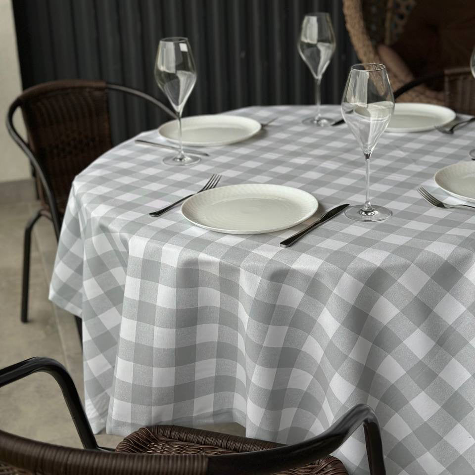 Linen waterproof tablecloth with Teflon, Geometry collection,  luxury quality (custom or standard size)