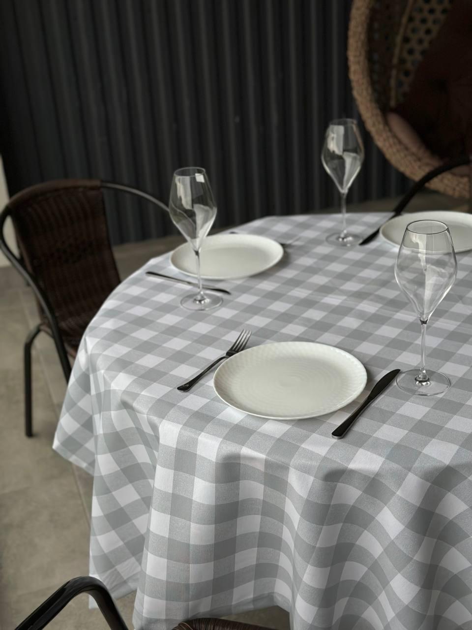 Linen waterproof tablecloth with Teflon, Geometry collection,  luxury quality (custom or standard size)
