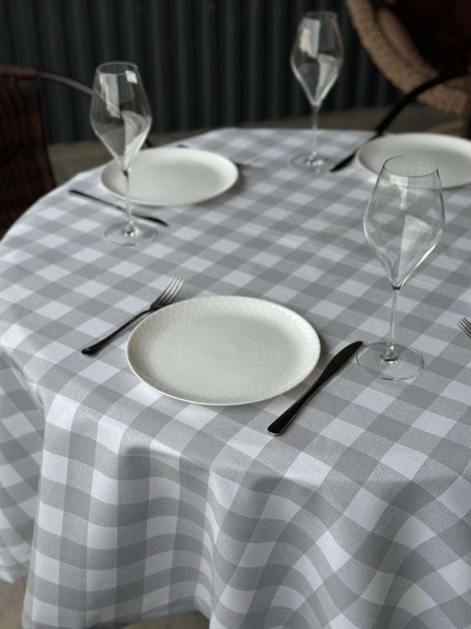 Linen waterproof tablecloth with Teflon, Geometry collection,  luxury quality (custom or standard size)
