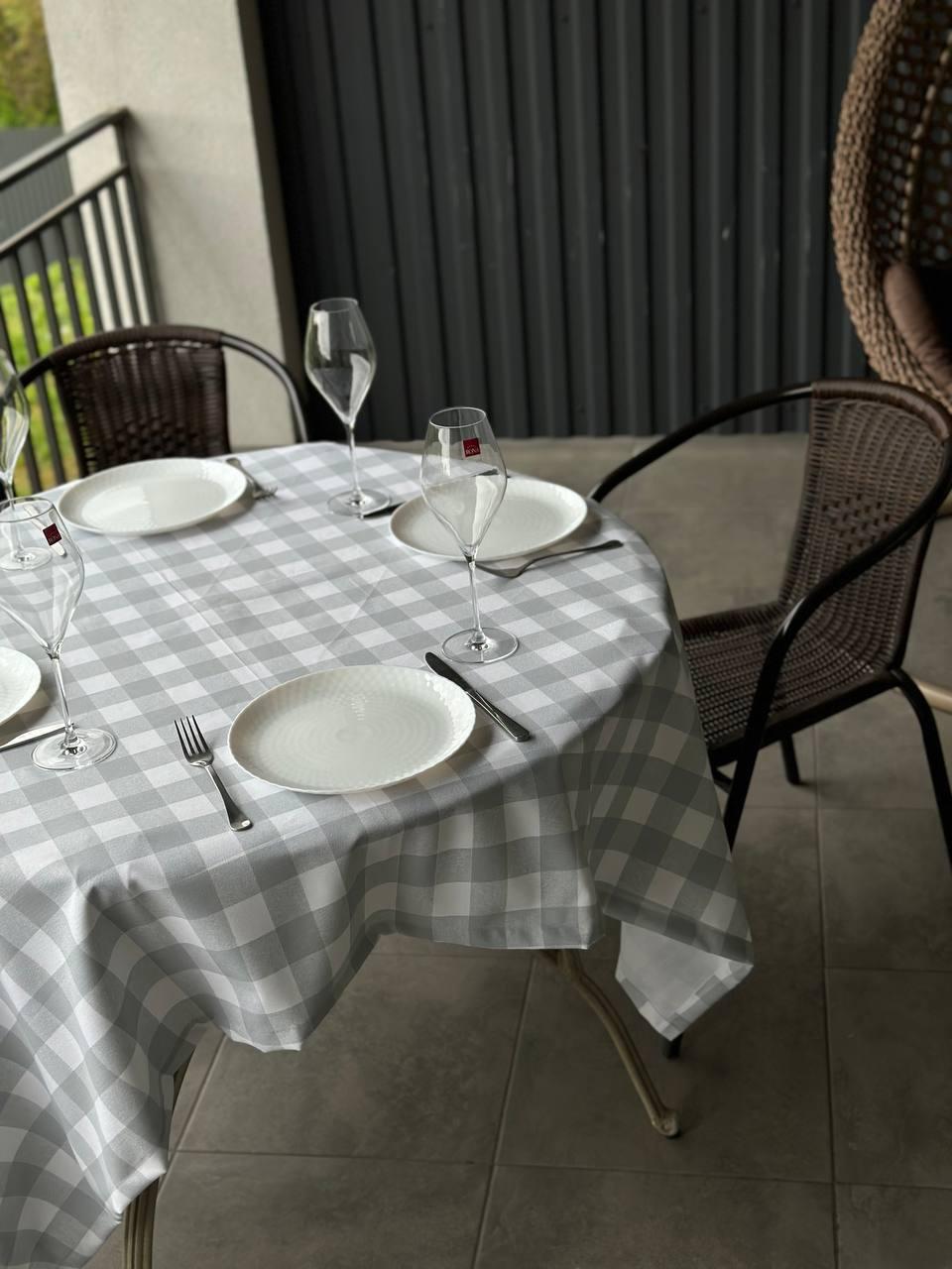 Linen waterproof tablecloth with Teflon, Geometry collection,  luxury quality (custom or standard size)