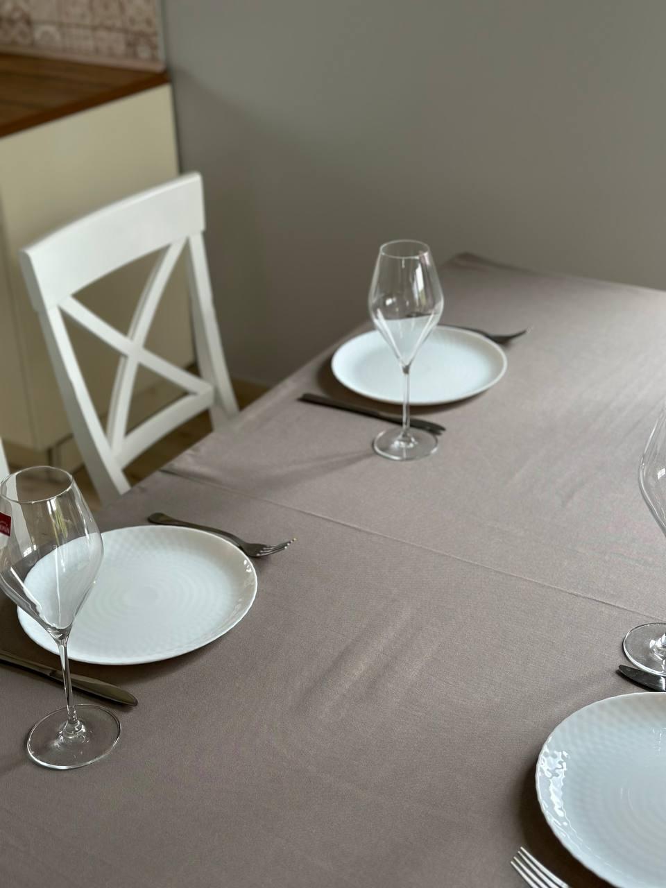 Linen waterproof tablecloth with Teflon, Geometry collection,  luxury quality (custom or standard size)