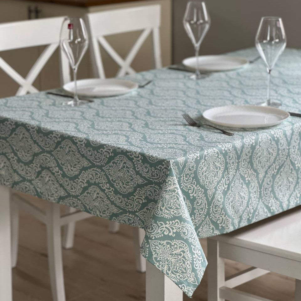Linen waterproof tablecloth with Teflon, Geometry collection,  luxury quality (custom or standard size)
