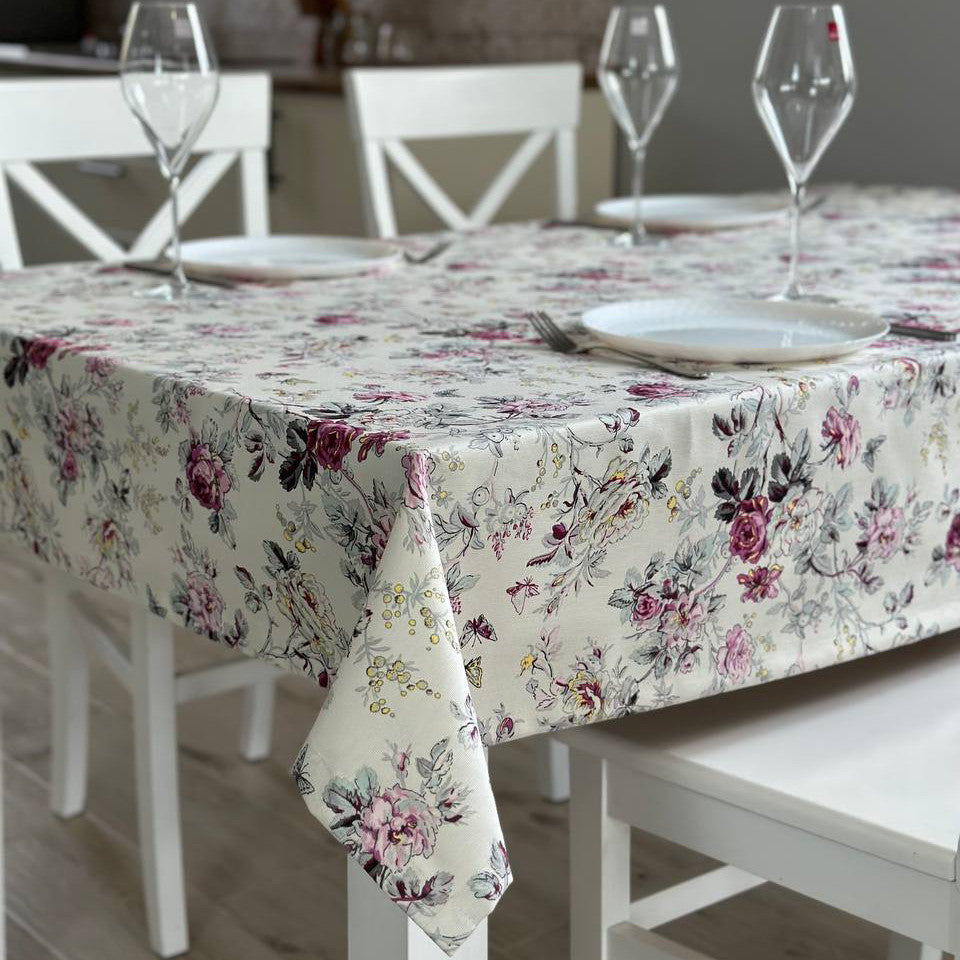 Linen waterproof tablecloth with Teflon, Geometry collection,  luxury quality (custom or standard size)