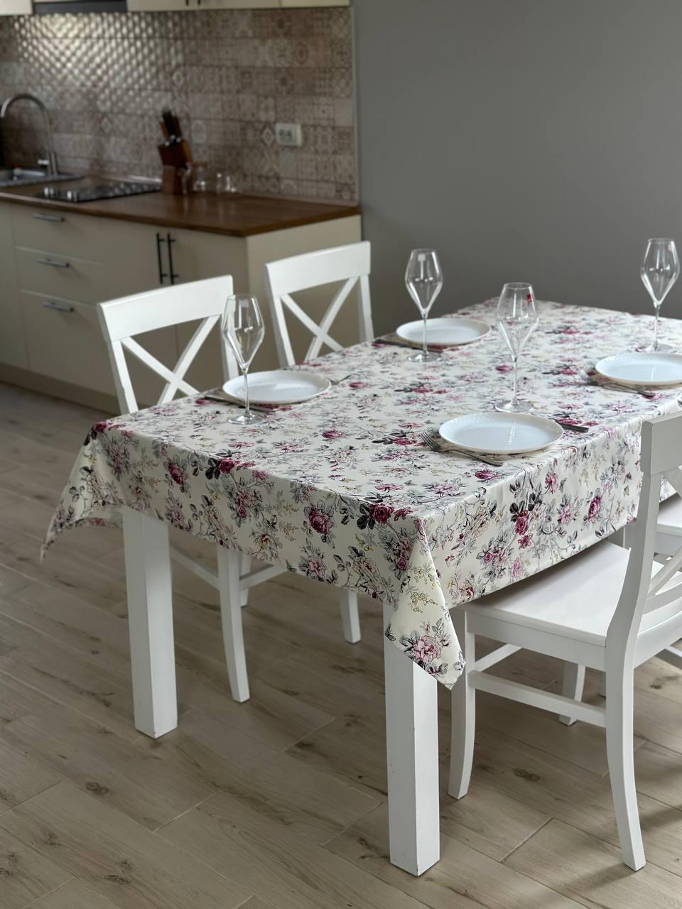 Linen waterproof tablecloth with Teflon, Geometry collection,  luxury quality (custom or standard size)