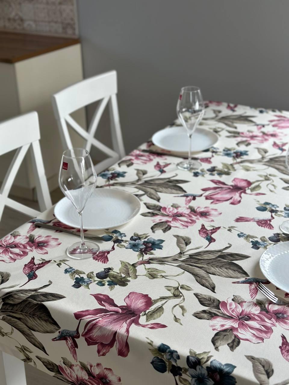Linen waterproof tablecloth with Teflon, Geometry collection,  luxury quality (custom or standard size)
