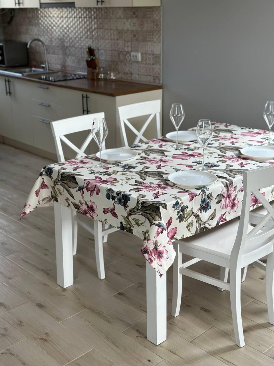 Linen waterproof tablecloth with Teflon, Geometry collection,  luxury quality (custom or standard size)