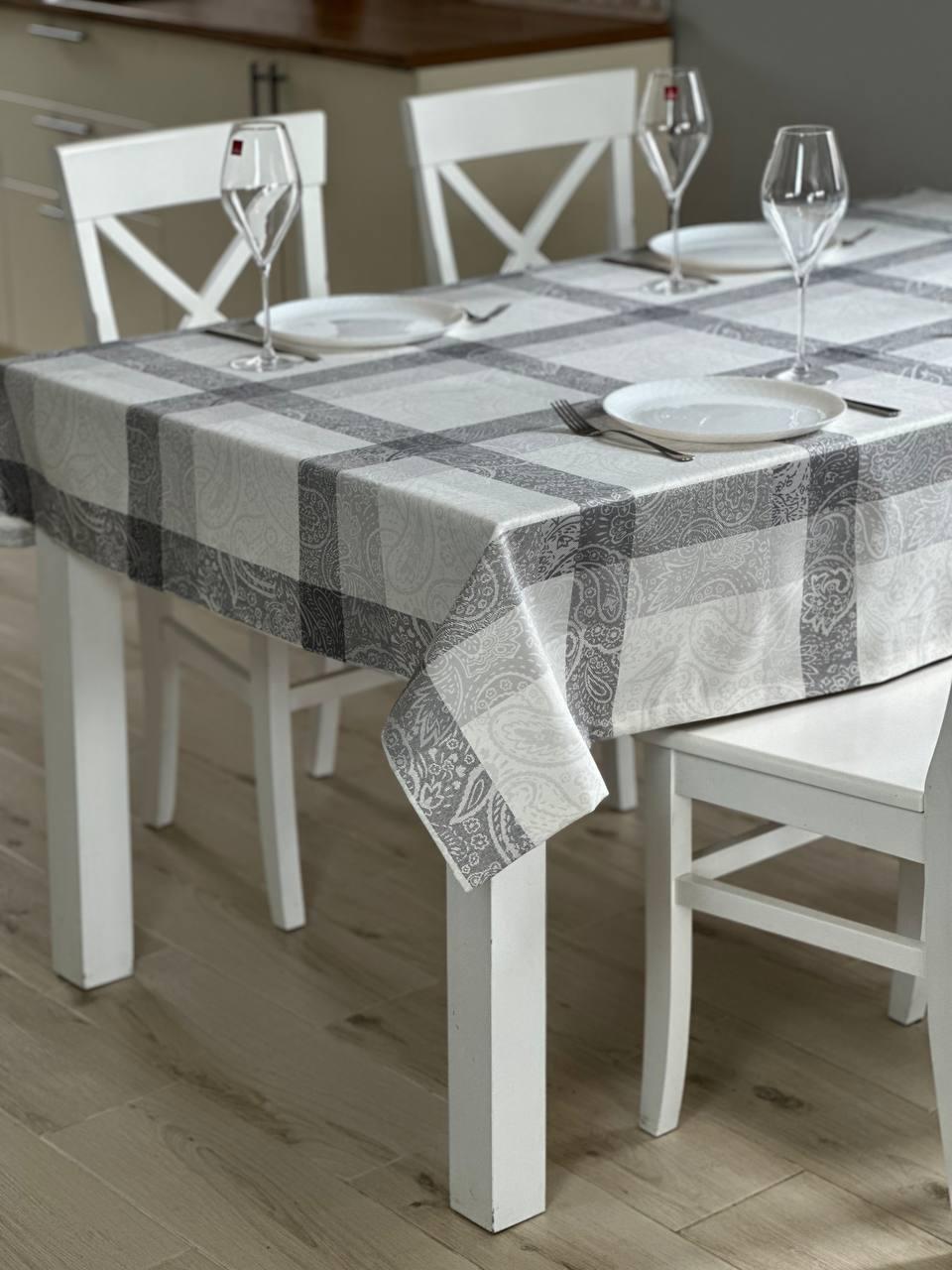Linen waterproof tablecloth with Teflon, Geometry collection,  luxury quality (custom or standard size)
