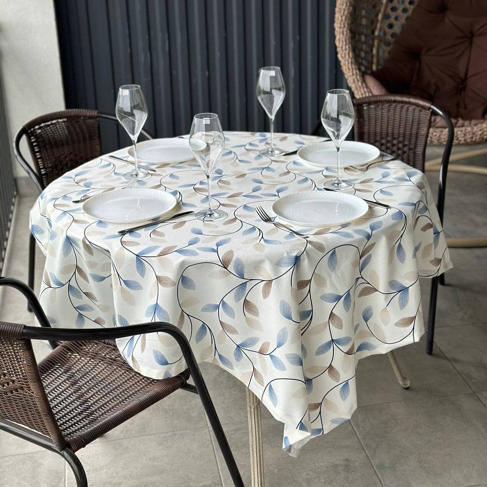 Linen waterproof tablecloth with Teflon, Geometry collection,  luxury quality (custom or standard size)