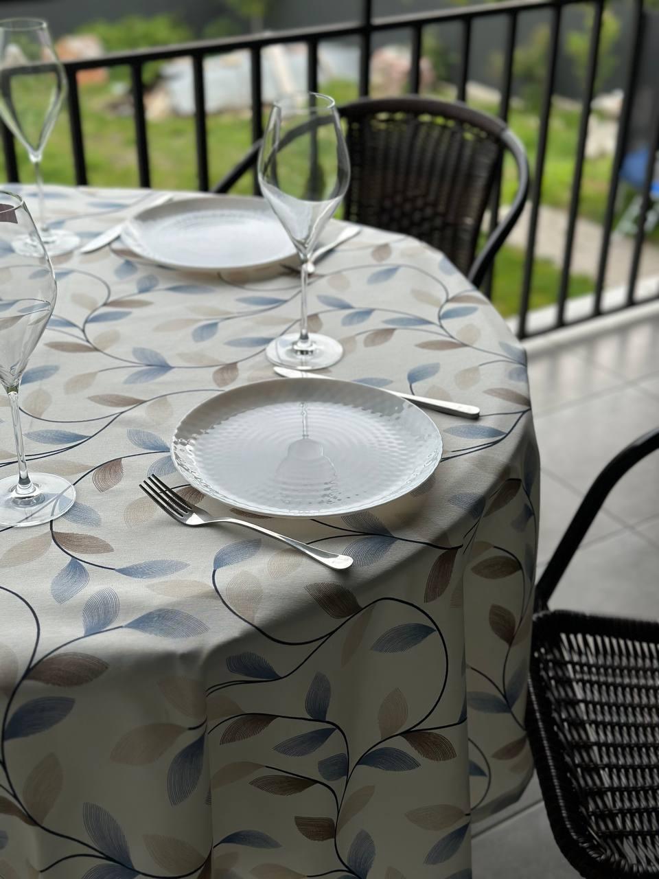 Linen waterproof tablecloth with Teflon, Geometry collection,  luxury quality (custom or standard size)
