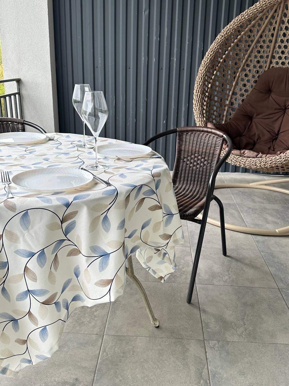 Linen waterproof tablecloth with Teflon, Geometry collection,  luxury quality (custom or standard size)