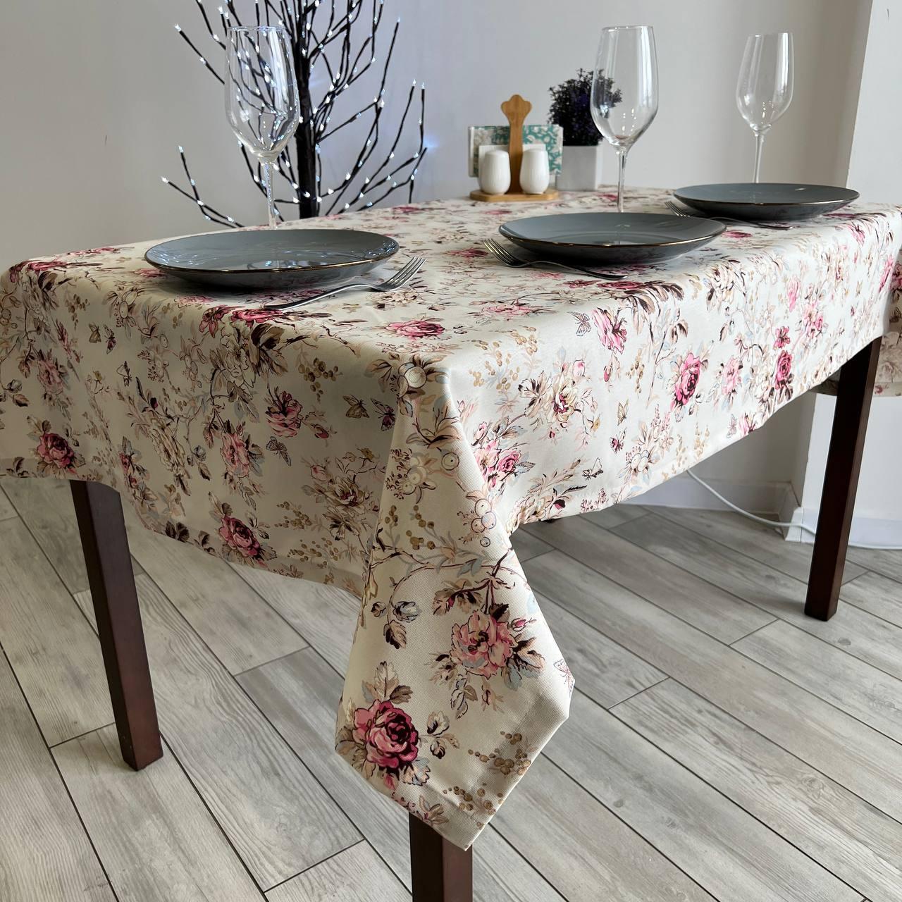 Linen waterproof tablecloth with Teflon, Geometry collection,  luxury quality (custom or standard size)