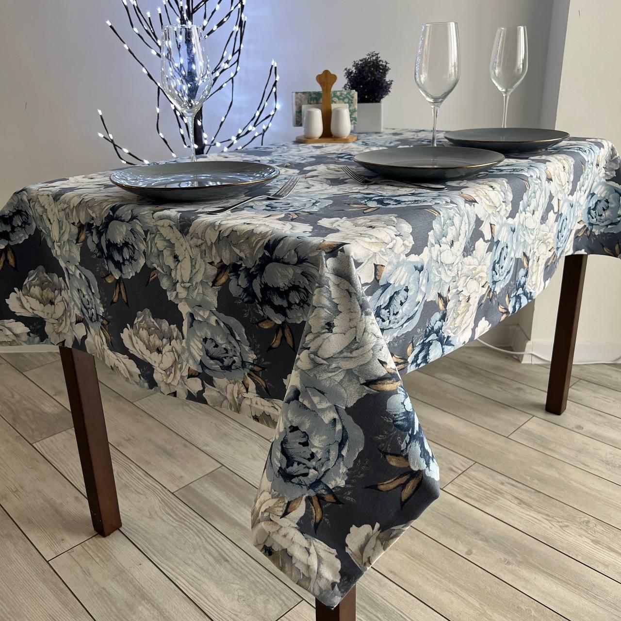 Linen waterproof tablecloth with Teflon, Geometry collection,  luxury quality (custom or standard size)